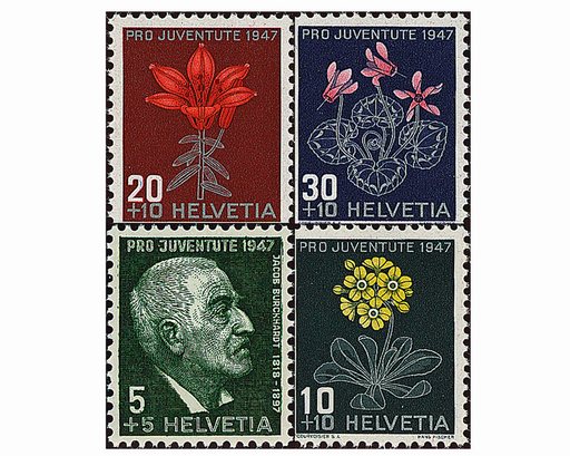 [7390.121.01] 1947, Bildnis Jacob Burckhardts und Alpenblumenbilder