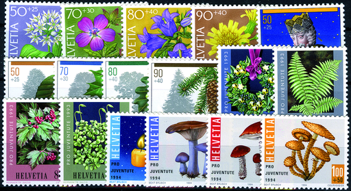 [7390.319.06] 1991-1994, Pro Juventute Komplett-Kollektion