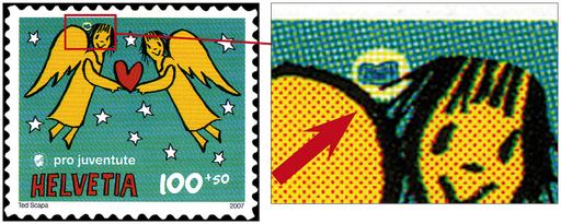 [7390.388.01] 100+50 Rp. Weihnachtsengel, "Heiligenschein beim linken Engel"