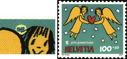 [7390.388.03] 100+50 Rp. Weihnachtsengel, "Heiligenschein beim linken Engel"