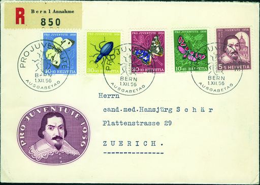 [7396.163.01] 1956, Bildnis Carlo Madernos und Insektenbilder