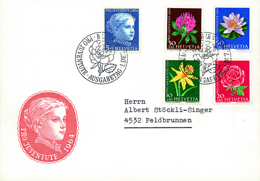 [7396.205.01] 1964, Mädchenbildnis, Wiesen- und Gartenblumen