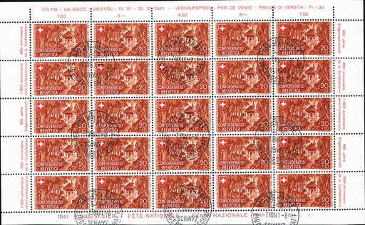 [7400.14.07] 20+10 Rp. Hohle Gasse, bräunlichzinnober-gelb-rot