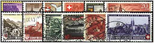 [7400.1.06] 1938-1944, Pro Patria Komplett-Kollektion