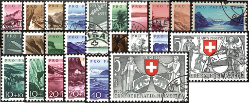 [7400.56.05] 1952-1956, Pro Patria Komplett-Kollektion