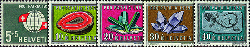 [7400.91.01] 1959, Weltkugel, Mineralien und Versteinerungen