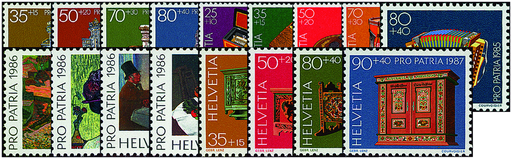 [7400.202.03] 1984-1987, Pro Patria Komplett-Kollektion