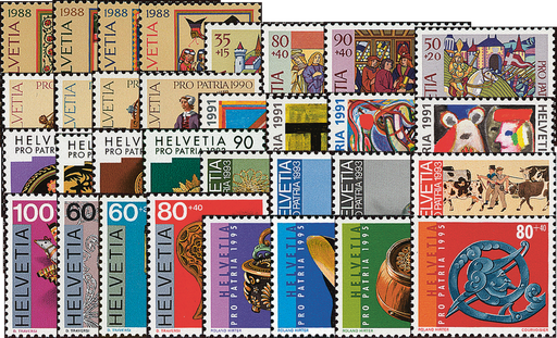 [7400.219.05] 1988-1995, Pro Patria Komplett-Kollektion