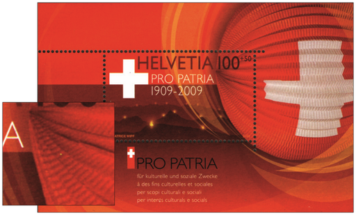 [7400.308.06] 100+50 Rp. Sonderblock 100 PRO PATRIA, "Loch im Lampion"