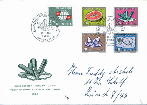 [7406.91.01] 1959, Weltkugel, Mineralien und Versteinerungen