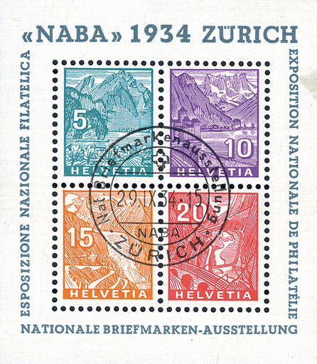[7410.1.10] 1934, Nationale Briefmarkenausstellung in Zürich (NABA)