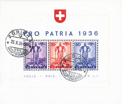 [7410.8.07] 1936, Pro Patria (Eidgenössische Wehranleihe)
