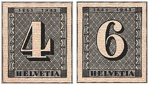 [7410.12.01] 1943, 100 Jahre Schweizerische Postmarken