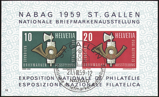 [7410.38.02] 1959, Nationale Briefmarkenausstellung in St. Gallen (NABAG)