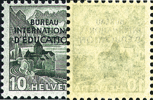 [7470.24.03] 10 Rp. Chillon, gelbgrün, "Transparentes Papier"