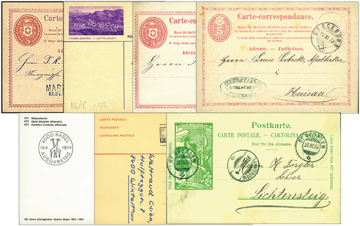 [7591.1887.01] 1875-1985, Kollektion von 21 Ganzsachen