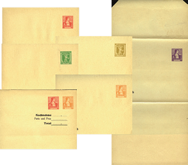 [7591.1907.03] 1907, private Streifbänder mit sechs Portostufen