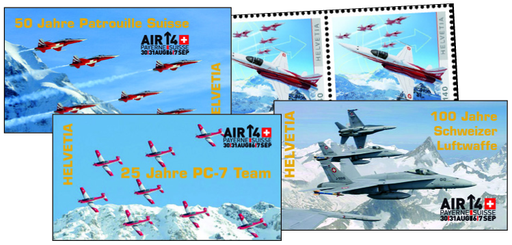 [7593.2014.14] 2014, AIR 14 - Payerne, 3 Markenheftchen