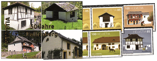 [7593.1676.01] 2018, 50 Jahre Ballenberg, 4 Markenhefte