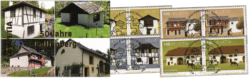 [7593.1676.02] 2018, 50 Jahre Ballenberg, 4 Markenhefte