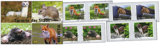 [7593.1808.02] 2021, Tiere in der Stadt, 4 Markenhefte