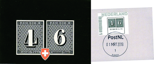 [7593.2018.05] 2018, 175 Jahre Schweizer Briefmarken, Privatmarke "Zürich 4-6" Niederlande