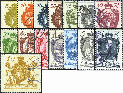 [7820.25.02] 1920, Wappenmuster, Landschaften und Fürstenbilder