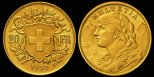 [7873.1935.01] 1935, 20 Fr. Gold-Vreneli