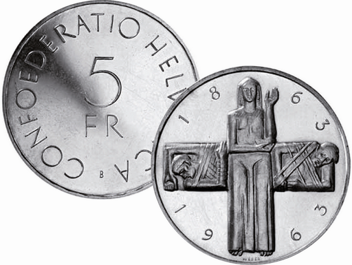 [7880.1963.01] 1963, 5 Fr. Silber-Gedenkmünze "100 Jahre Rotes Kreuz"