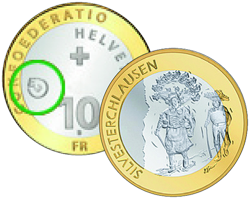 [7882.2013.01] 2013, 10 Fr. Gedenkmünzen "Silvesterchlausen", Probeprägung