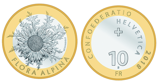 [7882.2018.01] 2018, 10 Fr. Gedenkmünzen "Silberdistel"