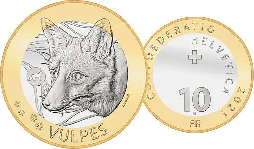 [7882.2021.01] 2021, 10 Fr. Gedenkmünzen "Fuchs"