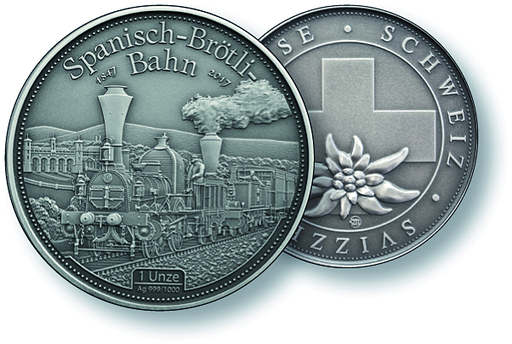 [7986.2018.35] 1 Unze "Spanisch Brötli-Bahn" per 1