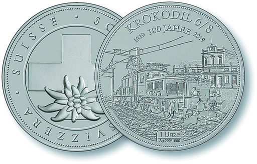 [7986.2019.50] 1 Unze "Krokodil" Eisenbahn per 1