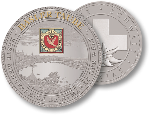 [7986.2020.76] 2020, 5 Unzen Silber-Gedenkprägung "Basler Taube"