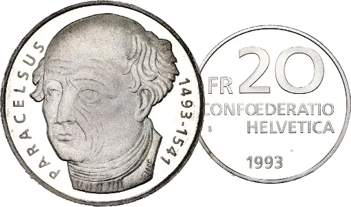 [7996.1993.02] 1993, 20 Fr. Gedenkmünze "Paracelsus"