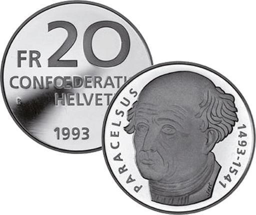 [7996.1993.01] 1993, 20 Fr. Gedenkmünze "Paracelsus"