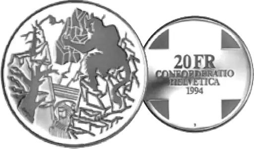 [7996.1994.05] 1994, 20 Fr. Gedenkmünze "Teufelsbrücke"