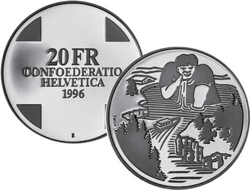 [7996.1996.02] 1996, 20 Fr. Gedenkmünze &quot;Riese Gargantua&quot;