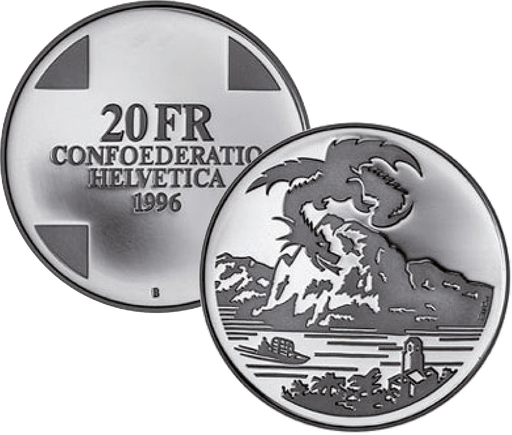 [7996.1996.03] 1996, 20 Fr. Gedenkmünze &quot;Drache von Breno&quot;