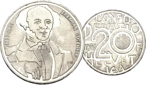 [7996.1997.06] 1997, 20 Fr. Gedenkmünze "Jeremias Gotthelf"