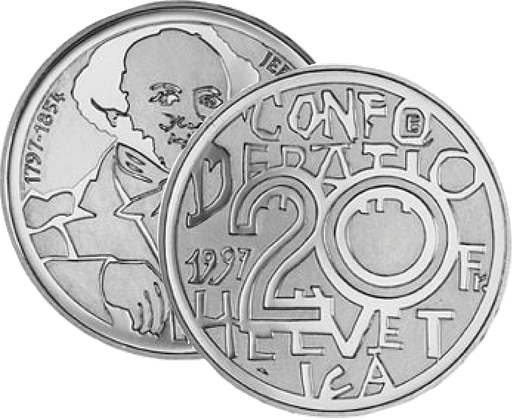 [7996.1997.05] 1997, 20 Fr. Gedenkmünze &quot;Jeremias Gotthelf&quot;