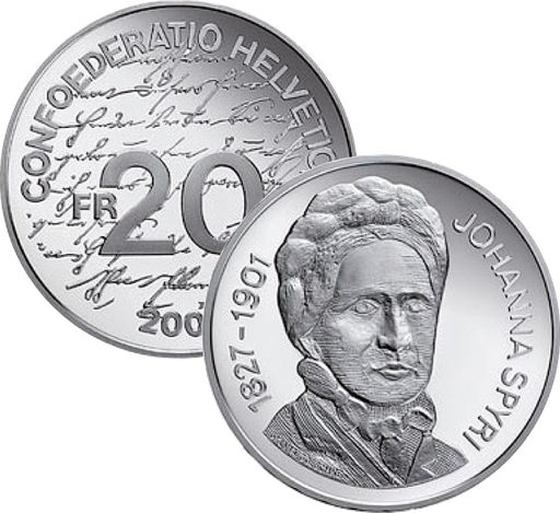 [7996.2001.05] 2001, 20 Fr. Gedenkmünze &quot;Johanna Spyri&quot;