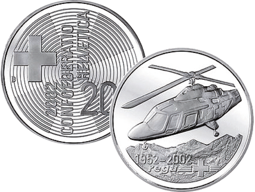 [7996.2002.13] 2002, 20 Fr. Gedenkmünze "50 Jahre Rettungsflugwacht"