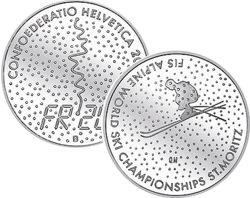 [7996.2003.06] 2003, 20 Fr. Gedenkmünze "Alpine Ski WM St.Moritz"