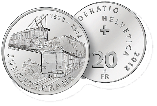 [7996.2012.01] 2012, 20 Fr. Gedenkmünze "100 Jahre Jungfraubahn"
