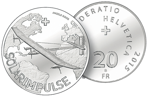 [7996.2015.03] 2015, 20 Fr. Gedenkmünze &quot;Solar Impulse&quot;