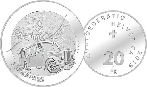 [7996.2019.05] 2019, 20 Fr. Gedenkmünze "Furkapass"