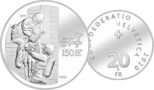 [7996.2020.02] 2020, 20 Fr. Gedenkmünze "150 Jahre Schweizerischer Feuerwehrverband"