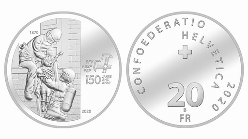 [7996.2020.01] 2020, 20 Fr. Gedenkmünze "150 Jahre Schweizerischer Feuerwehrverband"